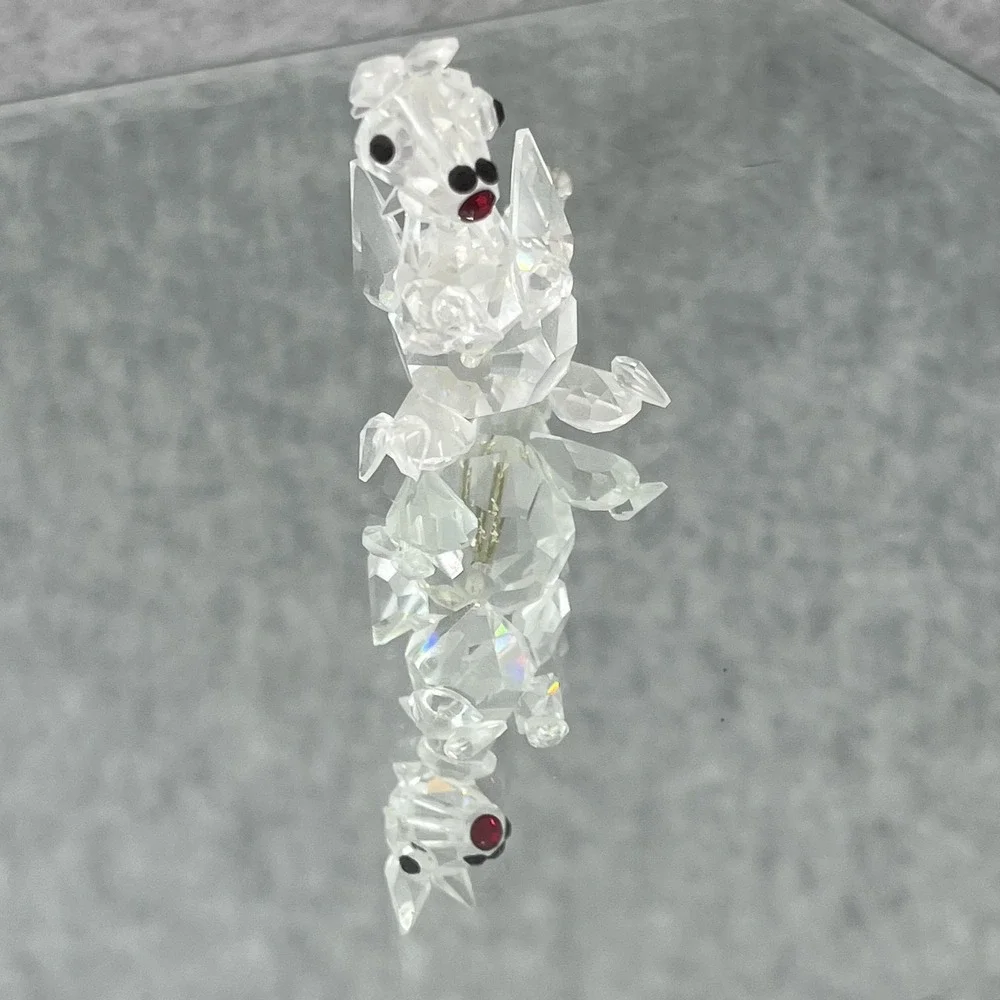 Crystal Dragon Figurine‎ Clear Small Fantasy Collectible Mini Shelf Decor VIDEO